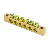 Шина PEN "ноль-земля" (6х9мм) 6 отверстий латунь крепеж по краям EKF PROxima (sn0-63-06-k)