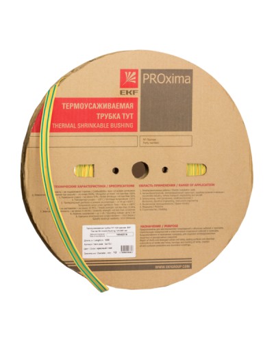 Термоусаживаемая трубка ТУТ нг 16/8 жел-зел рулон EKF PROxima (tut-16-yg) в Прокопьевске Аксессуары для кабель-канала Pintop.ru