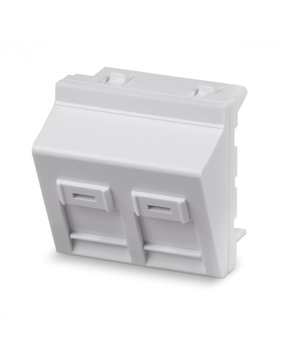 Вставка 45x45 (Mosaic) для 2 модулей формата Keystone Jack, угловая Cabeus (FP-A-45-2M) в Прокопьевске Модули Keystone Pintop.ru