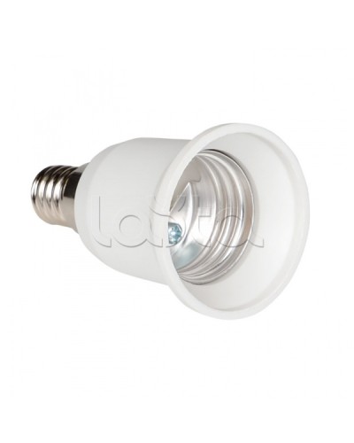 Переходник E14-E27 бел. EKF PROxima (AD-E14-E27-w) в Прокопьевске Источники света(Лампы) Pintop.ru