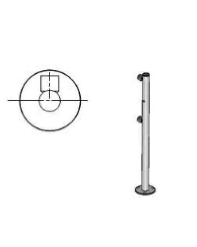 Стойка ограждения с отверстием под фиксатор 2 муфты L-образная, Oxgard Стойка ограждения с отверстием под фиксатор L-образная, 2 муфты слева (ВЗР 1996.09.52) в Прокопьевске Ограждения Pintop.ru