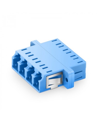 Оптический адаптер OS2, квадро LC, с фланцами, синий Eurolan (36A-S2-4L-02BU) в Прокопьевске Проходные адаптеры и розетки оптические Pintop.ru