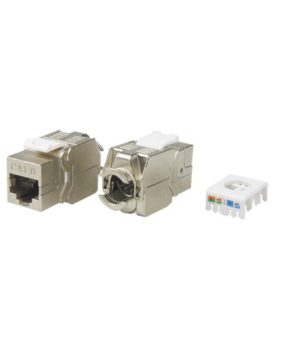 Вставка Keystone Jack RJ-45(8P8C) Hyperline KJ8-8P8C-C6-180-TLS-SH-F-WH в Прокопьевске Модули Keystone Pintop.ru