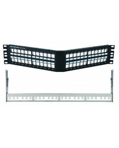 Коммутационная угловая панель 19” наборная, FTP, 2U, 48 портов, черный Eurolan (27A-00-48BL) в Прокопьевске Патч-панели Pintop.ru