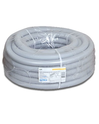Труба гофрированная ПВХ 25 мм с зондом IEK CTG20-25-K41-050I (50 м) в Прокопьевске Труба гофрированная Pintop.ru