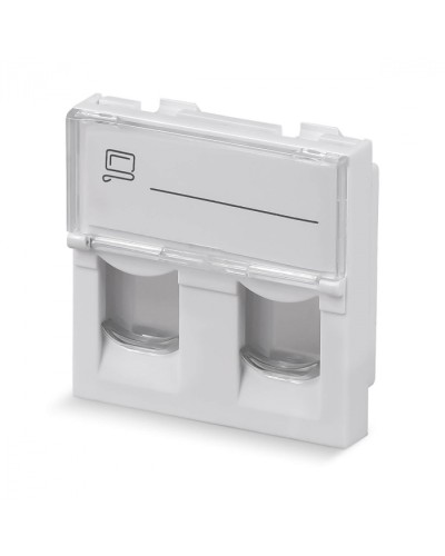 Вставка 45x45 (Mosaic) для 2 модулей формата Keystone Jack (арт.078610) Cabeus (FP-L-45-2M) в Прокопьевске Модули Keystone Pintop.ru