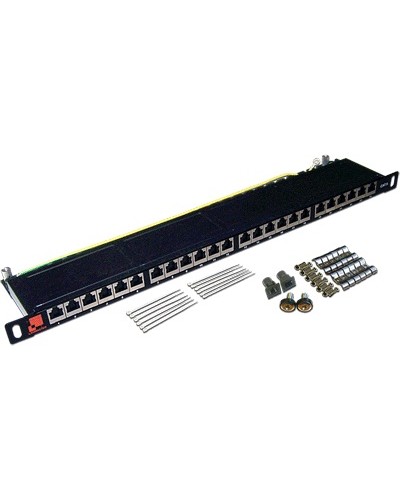 Патч-панель 19, 24 порта RJ-45, категория 6, STP, 0.5U, компактная LANMASTER LAN-PPC24S6 в Прокопьевске Патч панель Pintop.ru