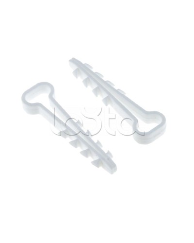 Дюбель-хомут для плоского кабеля (5-8мм) белый (100шт.) EKF PROxima (plc-nccf-5x8w) в Прокопьевске Стяжки-хомуты Pintop.ru