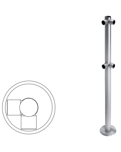 Стойка ограждения L-образная (антик серебро) Oxgard в Прокопьевске Ограждения Pintop.ru