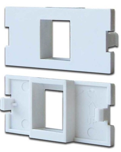 Вставка модульная на 1 кейстоун в розетку LAN-MB, белая LANMASTER LAN-MBP-1OK-WH в Прокопьевске Коннекторы Pintop.ru