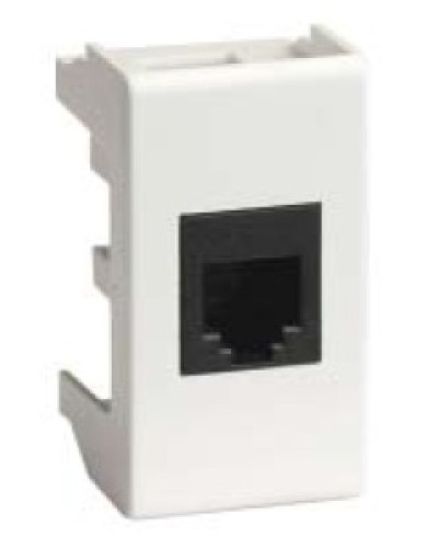 Компьютерная розетка RJ-45, кат.5Е, неэкранированная 8P8C, Hyperline, Dual IDC, белый RAL 9010, DKC 45048 в Прокопьевске Розетки компьютерные и телефонные Pintop.ru