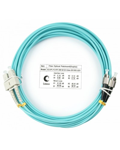 Шнур оптический duplex SC-FC 50/125 mm OM3 20м LSZH Cabeus FOP-50-SC-FC-20m в Прокопьевске Патч-корды и пигтейлы Pintop.ru