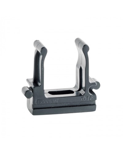 CF16G Держатель (клипса), без галогена, для труб D16мм, цвет чёрный (50шт)Экопласт (41716-50HF-BL) в Прокопьевске Держатели, клипсы, скобы Pintop.ru