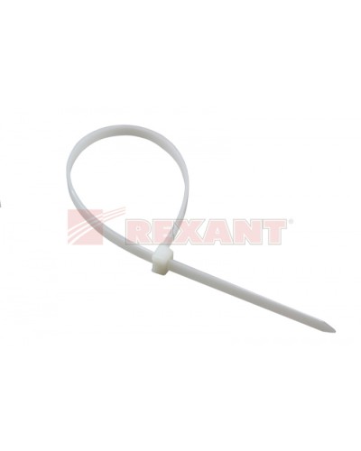 Хомут-стяжка нейлоновый 3х150 мм белый (100шт/уп) REXANT 07-0150 в Прокопьевске Стяжки-хомуты Pintop.ru