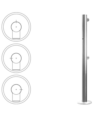 Стойка ограждения односторонняя с отверстием под фиксатор слева (антик серебро) Oxgard в Прокопьевске Ограждения Pintop.ru