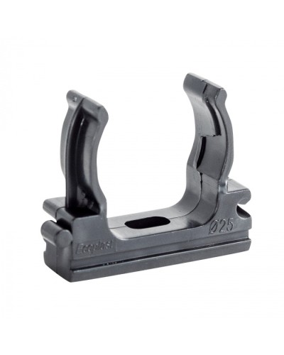 CF25G Держатель (клипса), без галогена, для труб D25мм, цвет чёрный (10шт) Экопласт (41725-10HF-BL) в Прокопьевске Держатели, клипсы, скобы Pintop.ru