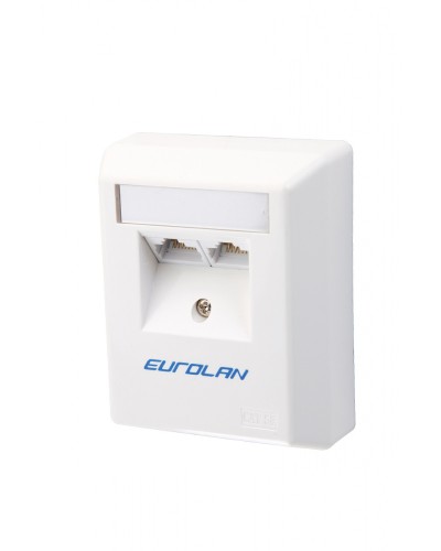 Настенная коробка 2-портовая UTP категории 5e угловая, белый Eurolan (12D-U5-02WT) в Прокопьевске Розетки компьютерные и телефонные Pintop.ru