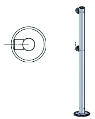 Стойка ограждения односторонняя Oxgard Стойка ограждения односторонняя (ВЗР 1996.01) в Прокопьевске Ограждения Pintop.ru