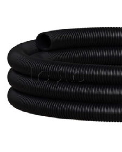 NR110 Двустен. труба ПНД гибкая откр. прокладки, SN12, с зондом, D110мм (50м) чёрн. Экопласт (801110HFR-UF-BL) в Прокопьевске Труба гофрированная Pintop.ru