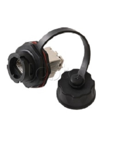 Индустриальный модуль-вставка NIKOMAX, Кат.6a (Класс Ea), 500МГц, RJ45/8P8C, 110/KRONE, T568A/B, экранированный, IP67, с защитной крышкой, черный NIKOMAX (NMC-KJSA2-IS-BK) в Прокопьевске Модули Keystone Pintop.ru