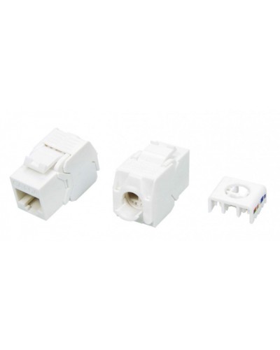 Вставка Keystone Jack RJ-45(8P8C) Hyperline KJ8-8P8C-C6A-180-TLS-WH в Прокопьевске Модули Keystone Pintop.ru
