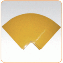 Крышка горизонтального поворота 90° оптического лотка 120 мм, желтая LANMASTER LAN-OT120-HC90C