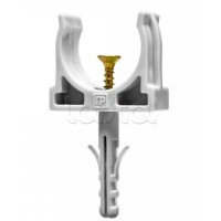 Крепеж-клипса с дюбелем и саморезом серая д25 в малой упаковке (10шт/450шт уп/кор) Промрукав (PR13.0309)