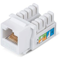 Модуль Keystone Jack RJ-45(8P8C), UTP неэкранированный, CAT 6, тип 90 градусов, белый REXANT PRO 02-0254