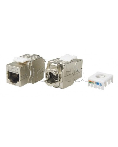 Вставка Keystone Jack RJ-45(8P8C) Hyperline KJ8-8P8C-C5e-180-TLS-SH-F-WH в Прокопьевске Модули Keystone Pintop.ru