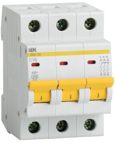 Авт. выкл. ВА47-29 3Р 25А 4,5кА х-ка С GENERICA IEK (MVA25-3-025-C) в Прокопьевске Электротехническое оборудование Pintop.ru
