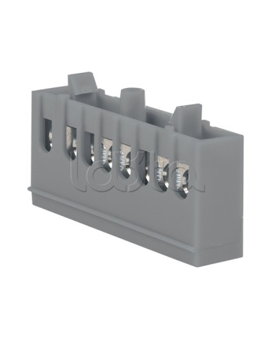 Шина фаза L (6х9мм) 8 отверстий латунь серый изолированный корпус на DIN-рейку EKF PROxima (sn0-63-8-is) в Прокопьевске Клеммные колодки Pintop.ru