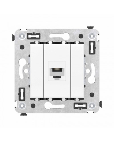 Телефонная розетка RJ-12 без шторки в стену одинарная, Avanti, Белое облако DKC (4400613) в Прокопьевске Розетки компьютерные и телефонные Pintop.ru