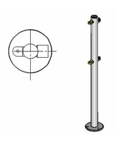 Стойка ограждения с 2-мя полупетлями под поворотную створку или секциюi-образная, 2 муфты Oxgard Стойка ограждения с 2-мя полупетлями i-образная (ВЗР 1996.01-01) в Прокопьевске Ограждения Pintop.ru