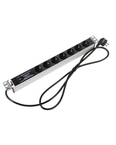 Блок розеток 1U, 7 розеток Schuko Rem R-16-7S-FI-440-3 в Прокопьевске Блоки розеток Pintop.ru