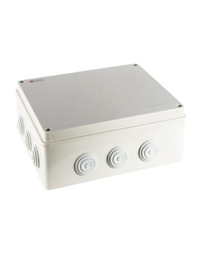 Коробка огн. Е110 о/п, 300х250х120,12 вых.,IP65, 4Р серый Экопласт (43080HF-GR) в Прокопьевске Распределительные коробки Pintop.ru