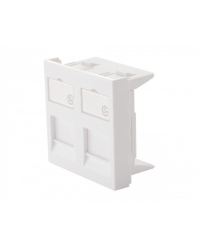Адаптер 45 × 45 мм для 2 модулей Keystone, белый Eurolan (16H-45-03WT) в Прокопьевске Модули Keystone Pintop.ru