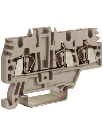 Зажим 2,5 кв.мм серый 1 ввод/2 вывода DKC ZHM510GR в Прокопьевске Держатели, клипсы, скобы Pintop.ru