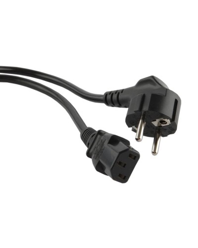 Кабель питания с заземлением Hyperline PWC-IEC13-IEC14-1,0-BK в Прокопьевске Патч-корды и пигтейлы Pintop.ru