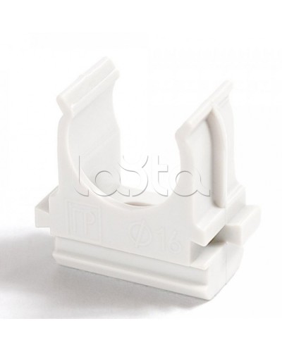 Крепёж-клипса для труб Полистирол белая д16 (100шт/2000шт уп/кор) Промрукав (PR.02716б) в Прокопьевске Держатели, клипсы, скобы Pintop.ru