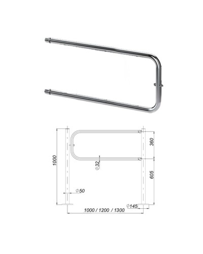 Створка ограждения поворотная 1300 мм Oxgard ВЗР 1996.09.03-02 в Прокопьевске Ограждения Pintop.ru