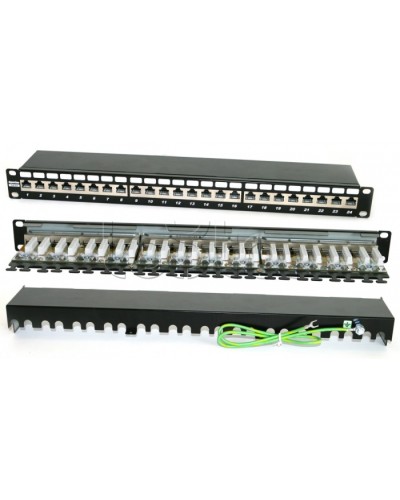 Патч-панель Hyperline PP2-19-24-8P8C-C6A-SH-110D в Прокопьевске Патч панель Pintop.ru