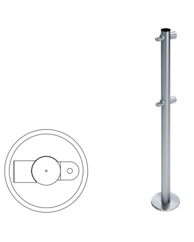 Стойка ограждения i-образная с 2-мя полупетлями (антик серебро) Oxgard в Прокопьевске Ограждения Pintop.ru