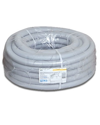 Труба гофрированная ПВХ 20 мм с зондом IEK CTG20-20-K41-100I (100 м) в Прокопьевске Труба гофрированная Pintop.ru