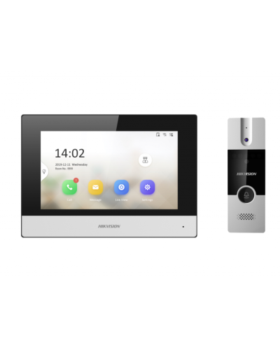 Комплект с видеодомофоном и вызывной панелью Hikvision DS-KIS302-P в Прокопьевске Комплекты домофонов Pintop.ru