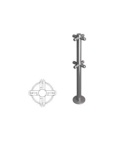 Стойка ограждения под стекло Х-образная h=400мм Oxgard Стойка ВЗР2462-00.02-04 в Прокопьевске Ограждения Pintop.ru
