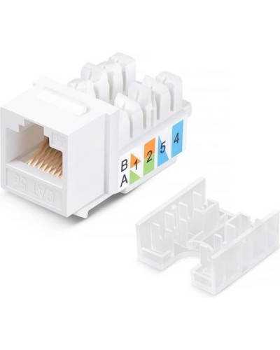 Модуль Keystone Jack RJ-45(8P8C), UTP неэкранированный, CAT 5e, тип 90 градусов, белый REXANT PRO 02-0064 в Прокопьевске Модули Keystone Pintop.ru