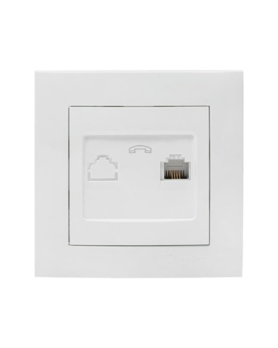 Валенсия розетка телефонная RG-11 1-местная белая EKF PROxima (EWT01-034-10) в Прокопьевске Розетки компьютерные и телефонные Pintop.ru