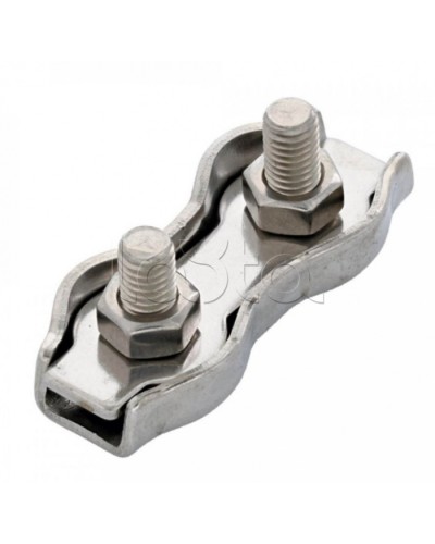 Зажим троса двойной D5мм Duplex (100шт/уп) Промрукав (PR08.3890) в Прокопьевске Держатели, клипсы, скобы Pintop.ru