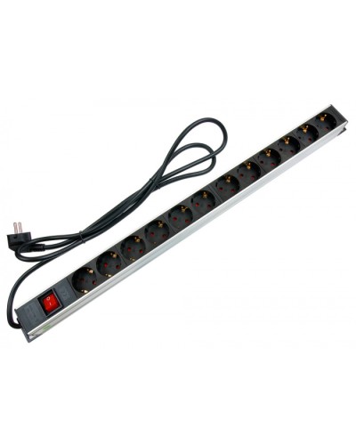 Блок на 12 розеток EU для 19 шкафов Cabeus PDU-12P-2EU в Прокопьевске Блоки розеток Pintop.ru