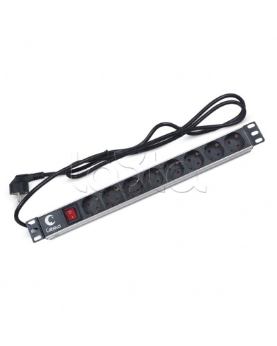 Блок на 8 розеток EU горизонтальный для 19 шкафов Cabeus (PDU-8P-2EU) в Прокопьевске Блоки розеток Pintop.ru